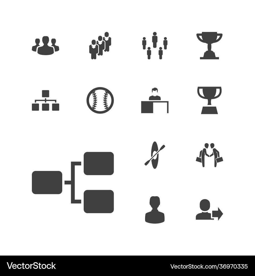13 team icons Royalty Free Vector Image - VectorStock