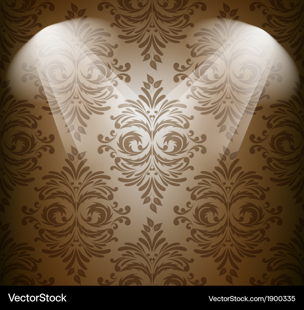Abstract damask pattern in brown color vector image