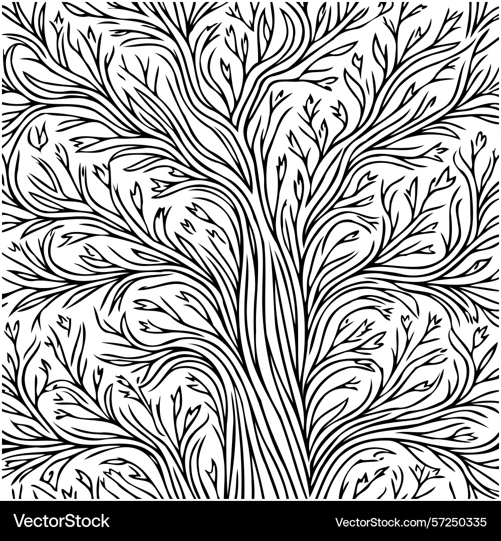 Abstract tree silhouette intricate branch pattern Abstract tree silhouette intricate branch pattern vector image