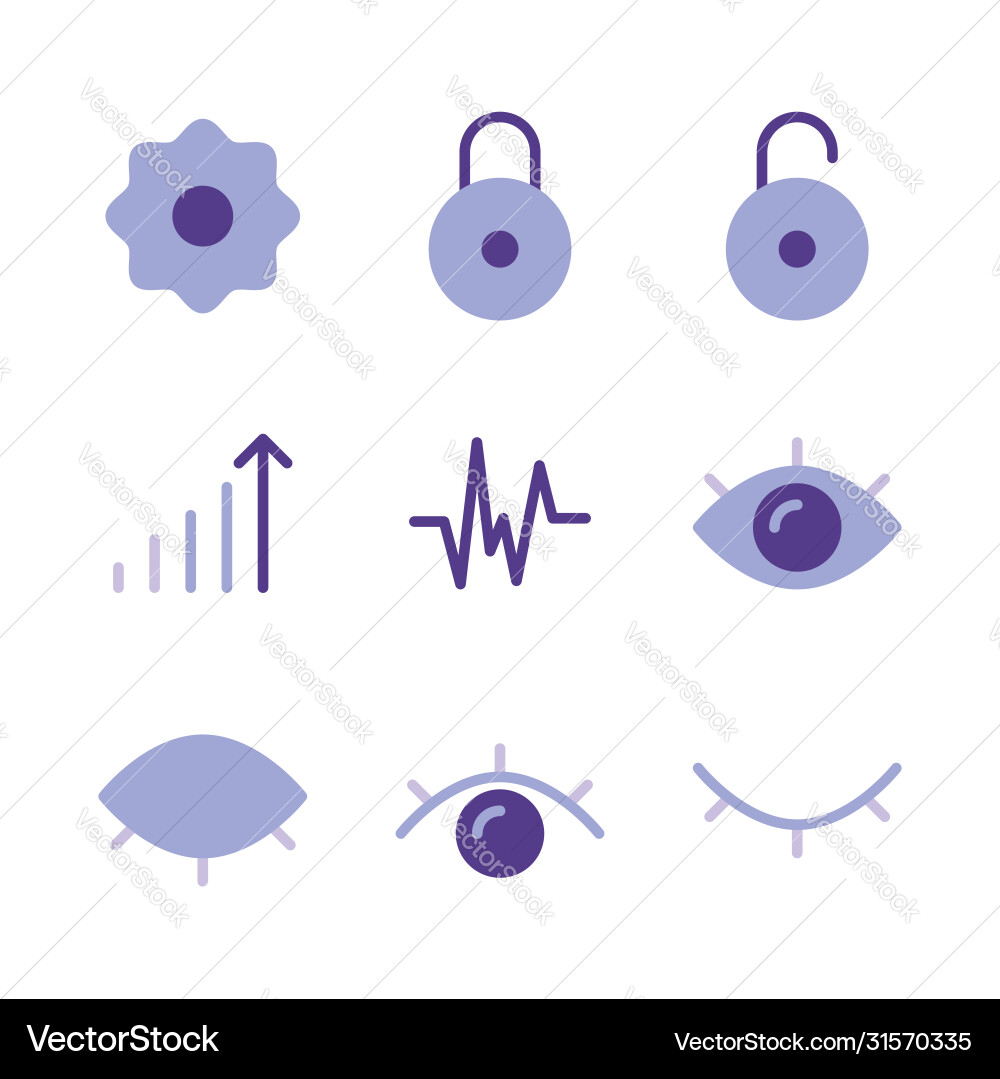 Basic user interface icon set outline include vector image