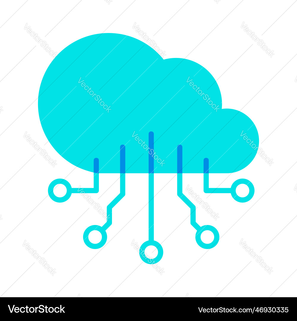 Cloud circuit system automation icon vector image