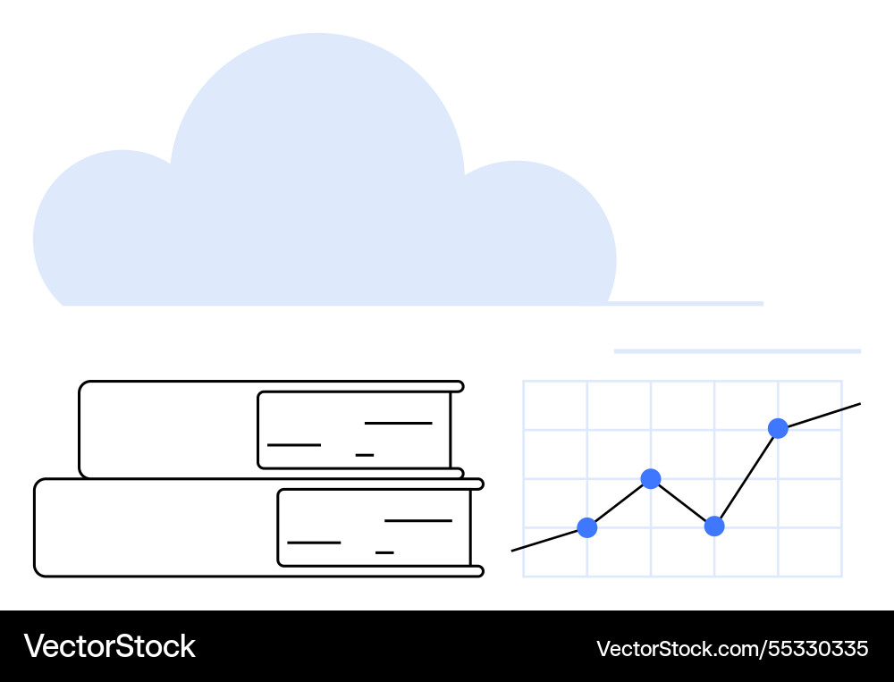 Cloud storage concept with data analysis graph Vector Image