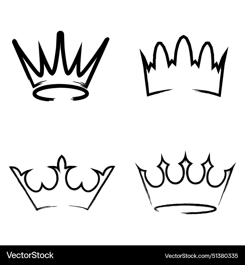 Crown icon element with textured grounge Vector Image