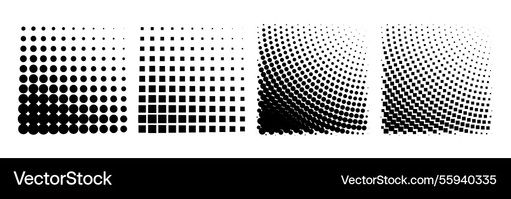 Design elements halftone dotted frames Design elements halftone dotted frames vector image