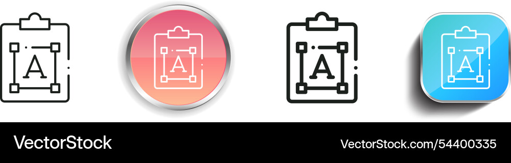 Font icon thin linear regular and button style Font icon thin linear regular and button style Vector Image