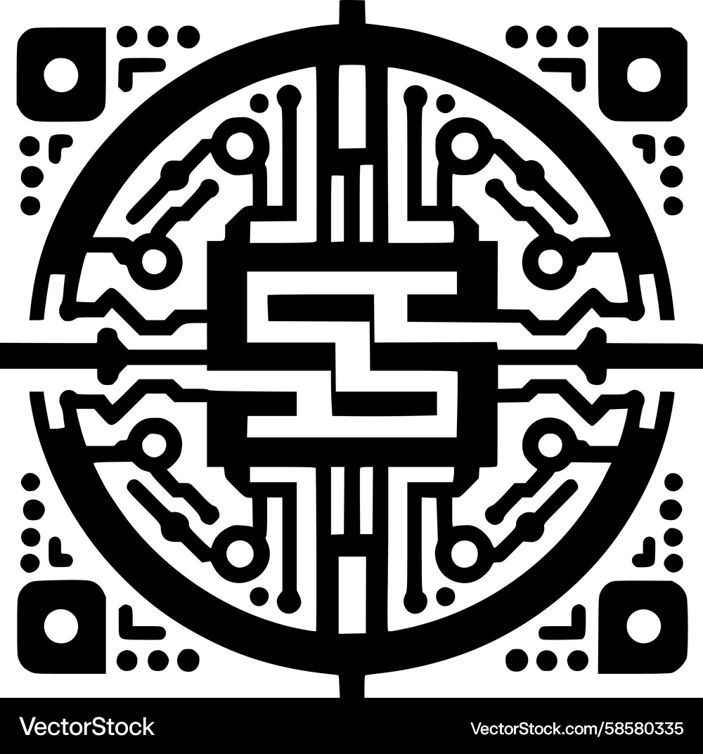 Intricate Circuit Pattern Vector Image