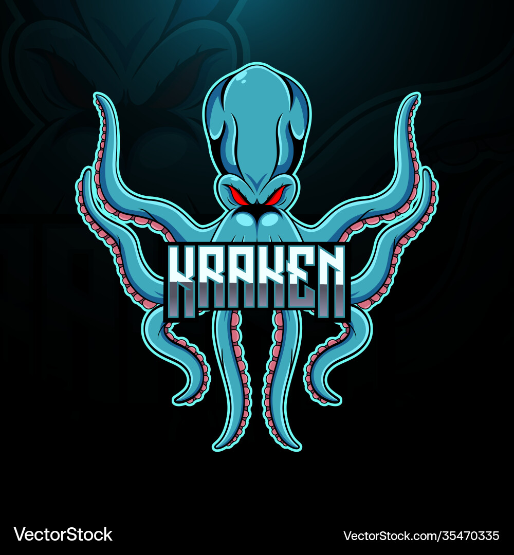 Kraken Esports Logo - Tentacle Monster Vector Image