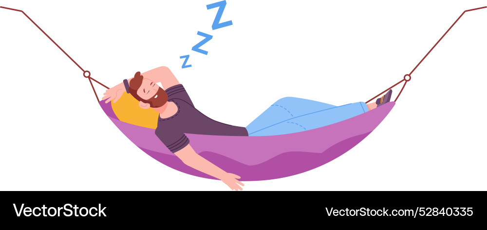 Man Relaxing in a Hammock vector image