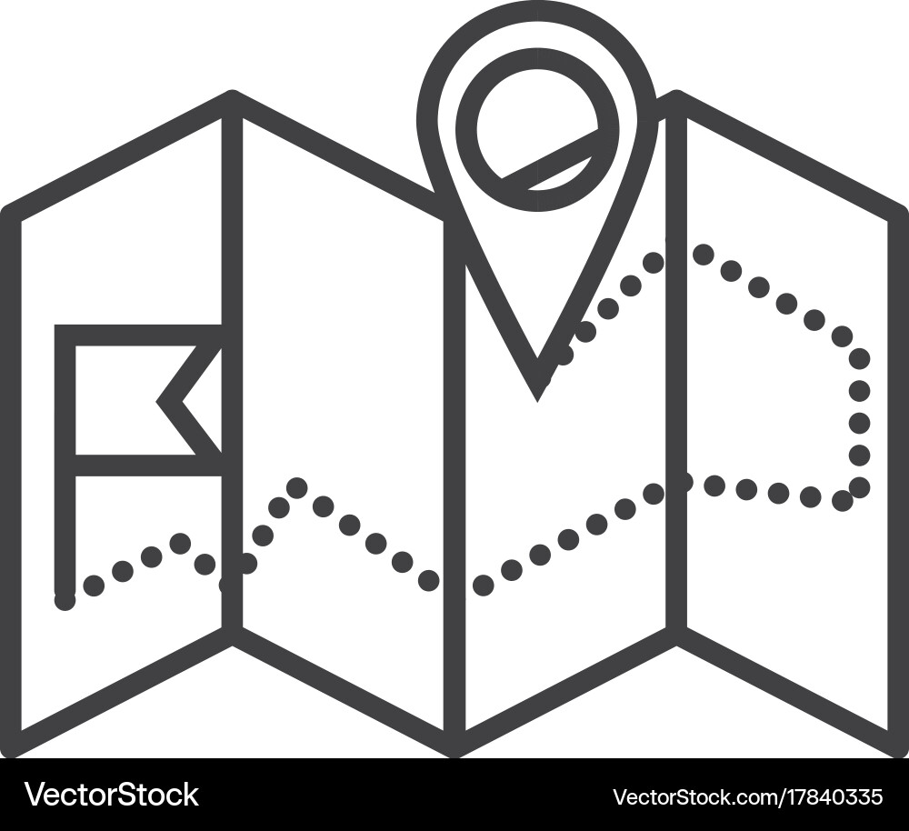 Navigation map line icon sig Vector Image