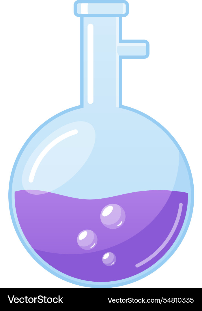 Neck round bottom lab flask vector image