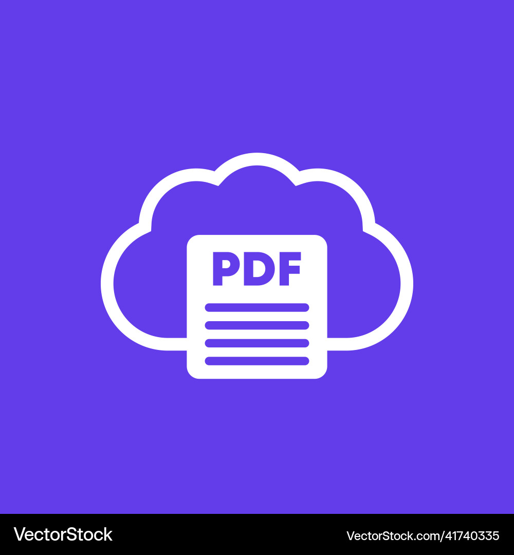 Pdf document in cloud icon for web and apps Vector Image