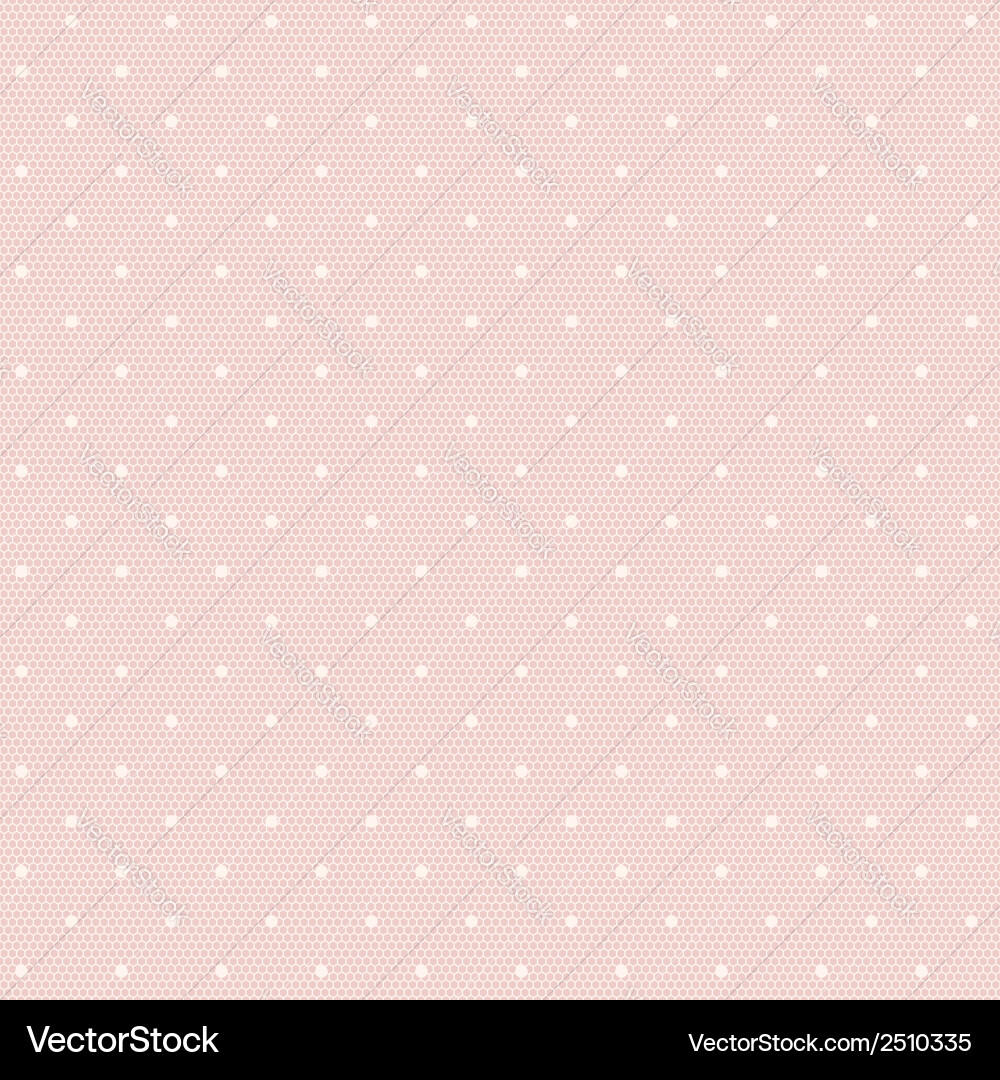 Pink Polka Dot Lace Seamless Pattern Royalty Free Vector