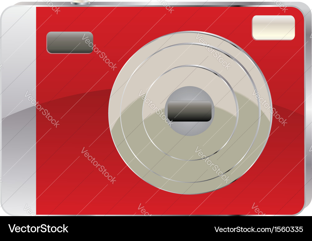 Red digital camera2 Royalty Free Vector Image - VectorStock