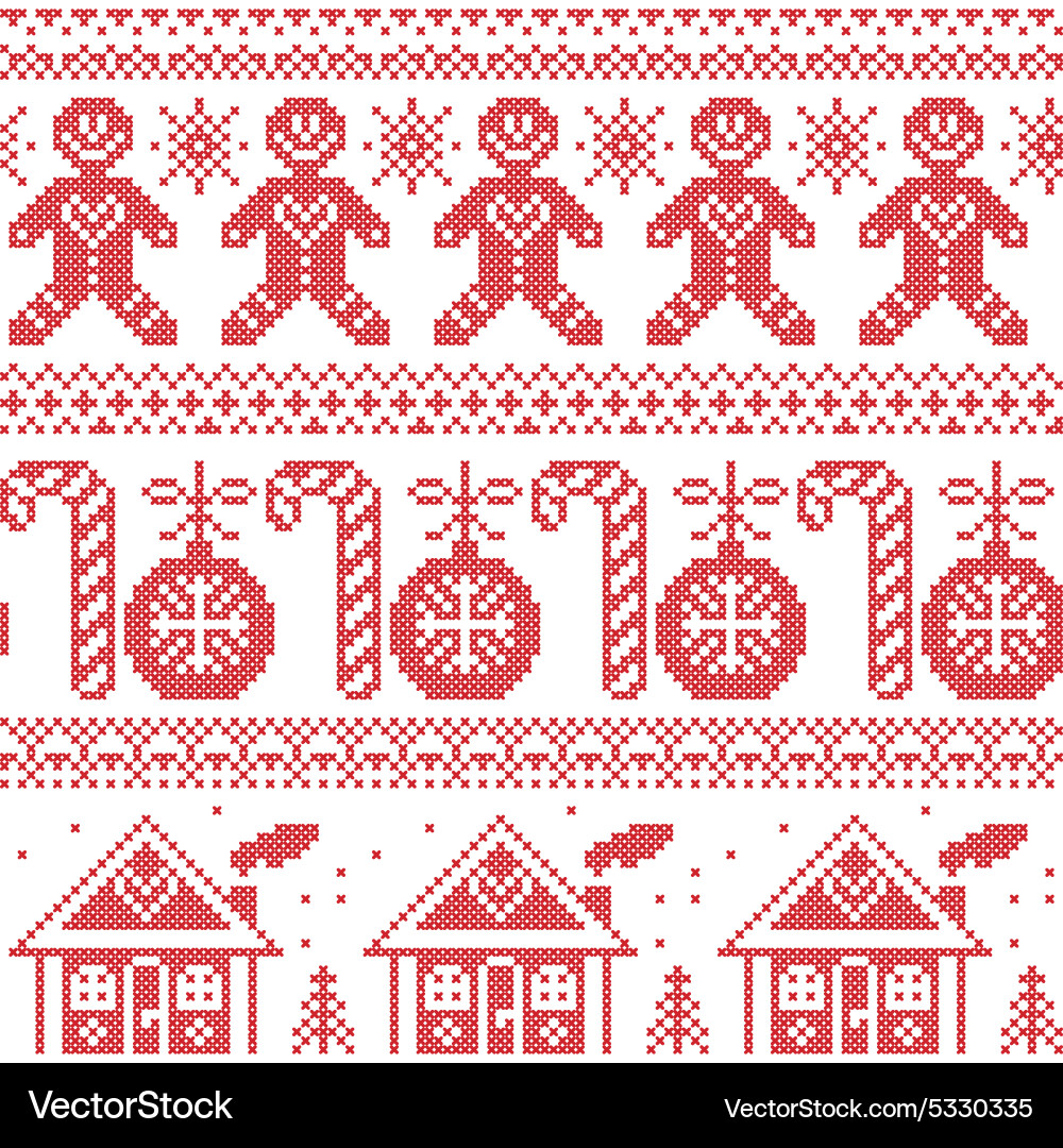 Scandinavian nordic seamless pattern with ginger vector image