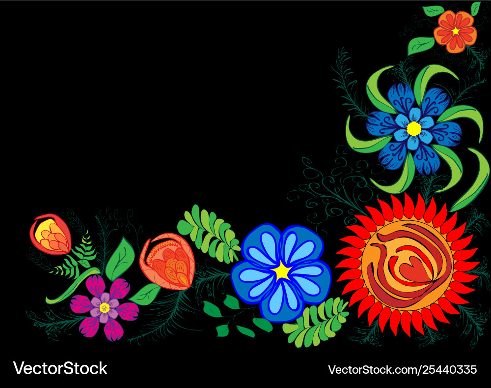 Schwarzes und weißes Blumenschmuck an Ecken Schwarzes und weißes Blumenschmuck an Ecken vektorbild