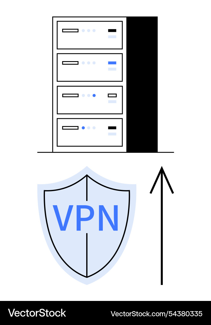 Secure vpn connection to server datacenter Secure vpn connection to server datacenter vector image