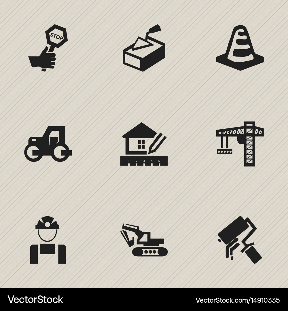 Set of 9 editable structure icons includes vector image