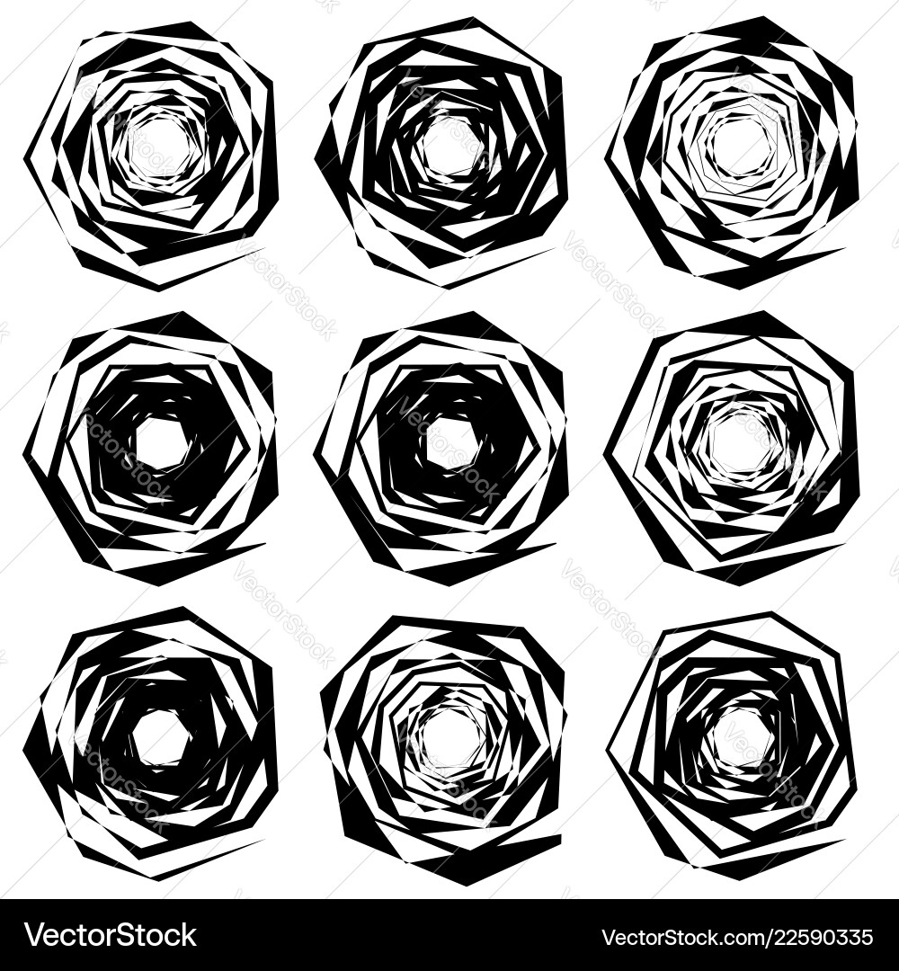 Set of edgy chaotic shape in 9 version Set of edgy chaotic shape in 9 version vector image