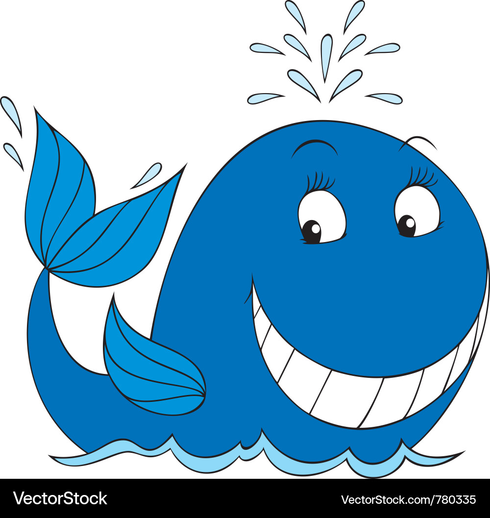 Smiling Blue Whale Vector Image
