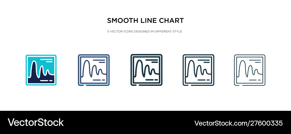 Smooth line chart icon in different style two Smooth line chart icon in different style two Vector Image