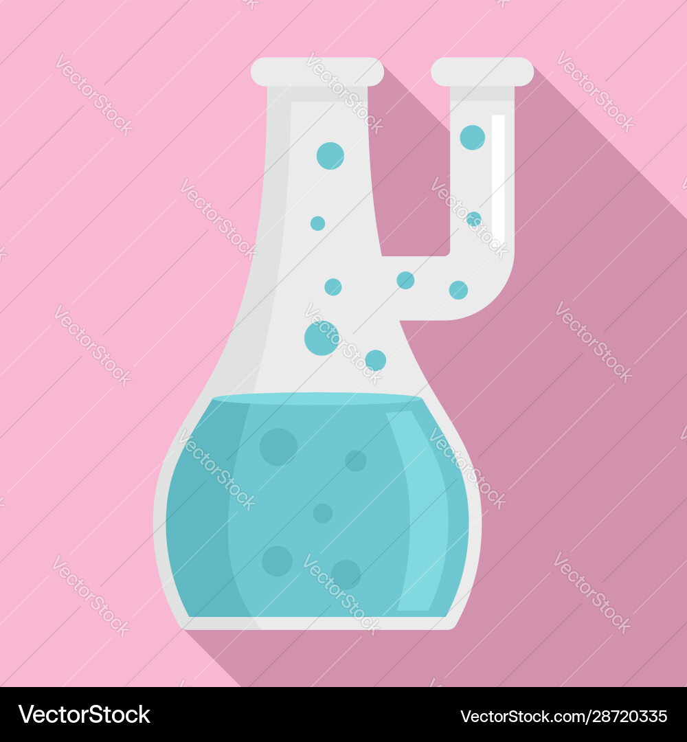 Study boiling flask icon flat style Study boiling flask icon flat style vector image