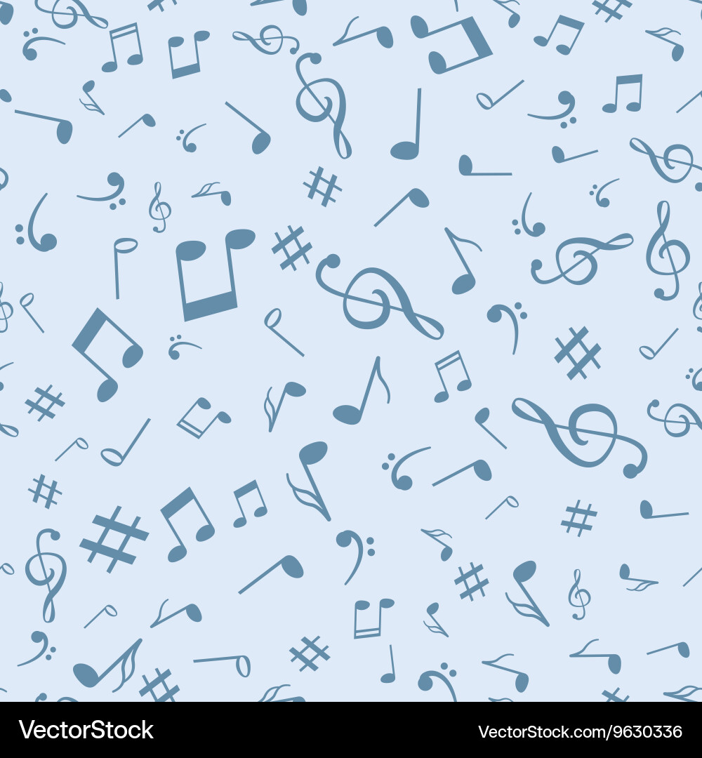 Abstract music notes seamless pattern background vector image