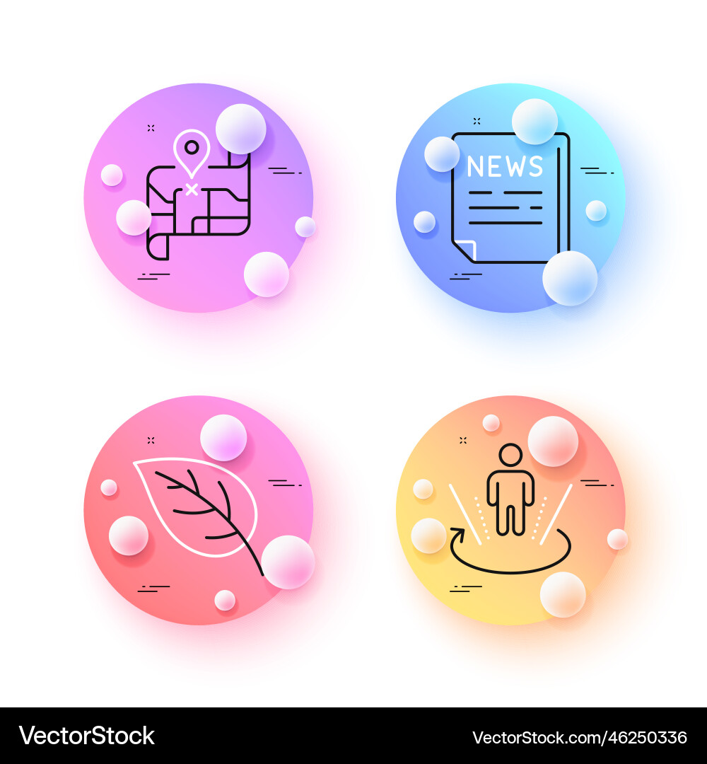 Augmented reality map and leaf minimal line icons Augmented reality map and leaf minimal line icons vector image