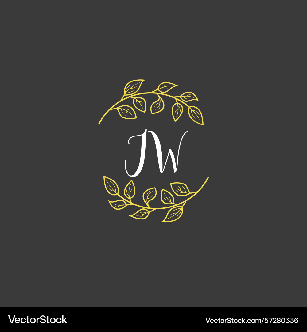 Botanical monogram logos with initial jw Vector Image