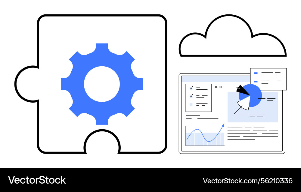 Cloud-based data integration with analytics Cloud-based data integration with analytics vector image