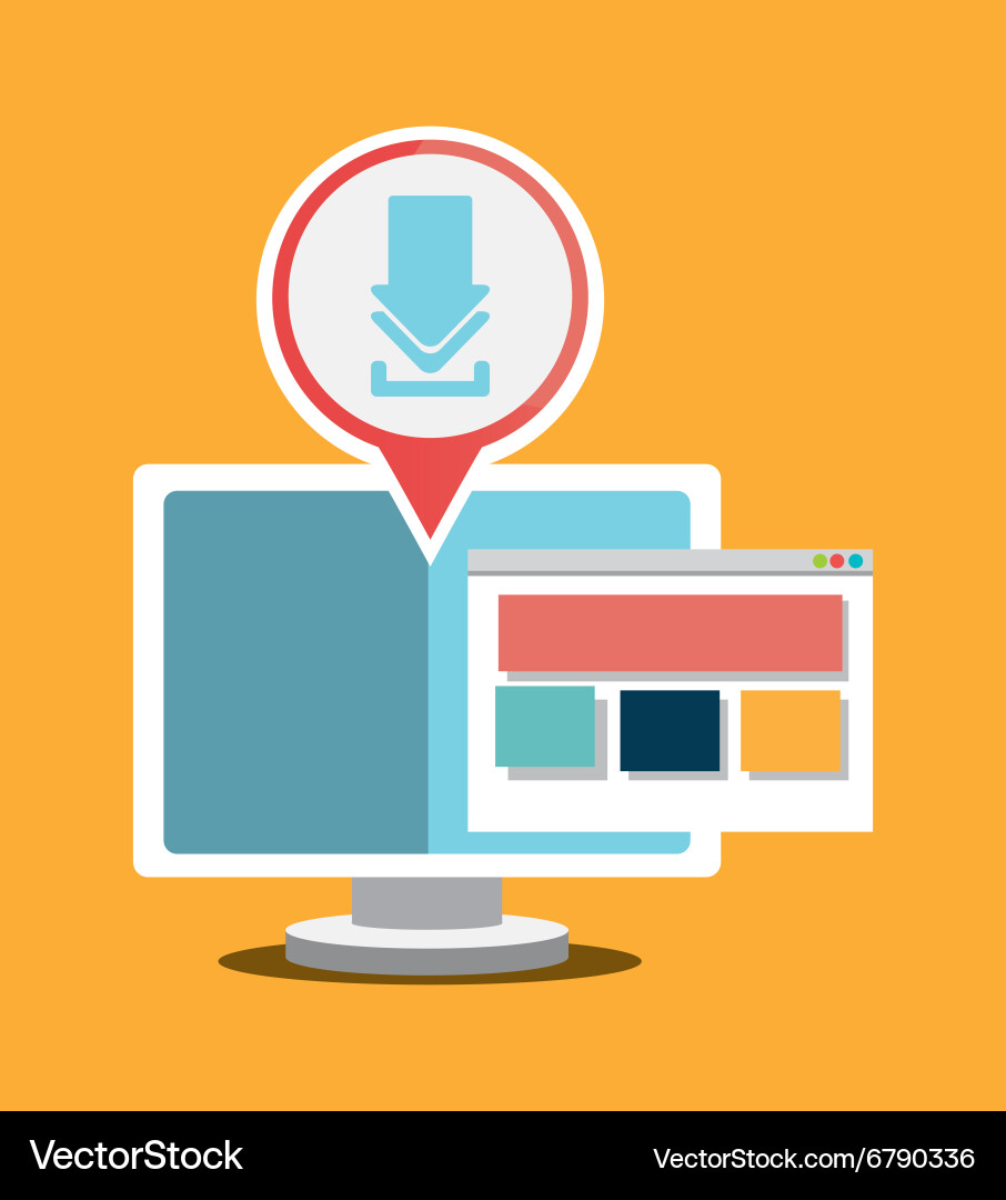 Computing security system vector image
