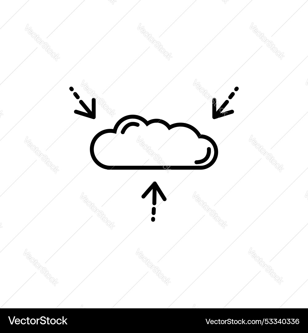 Data aggregation icon set cloud computing vector image