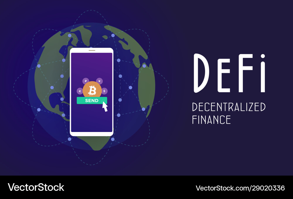 Decentralized finance defi - open-source vector image