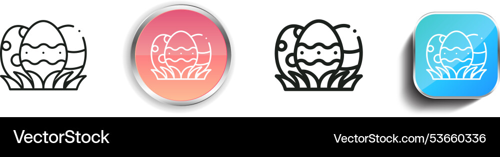 Easter icon thin linear regular and button style vector image