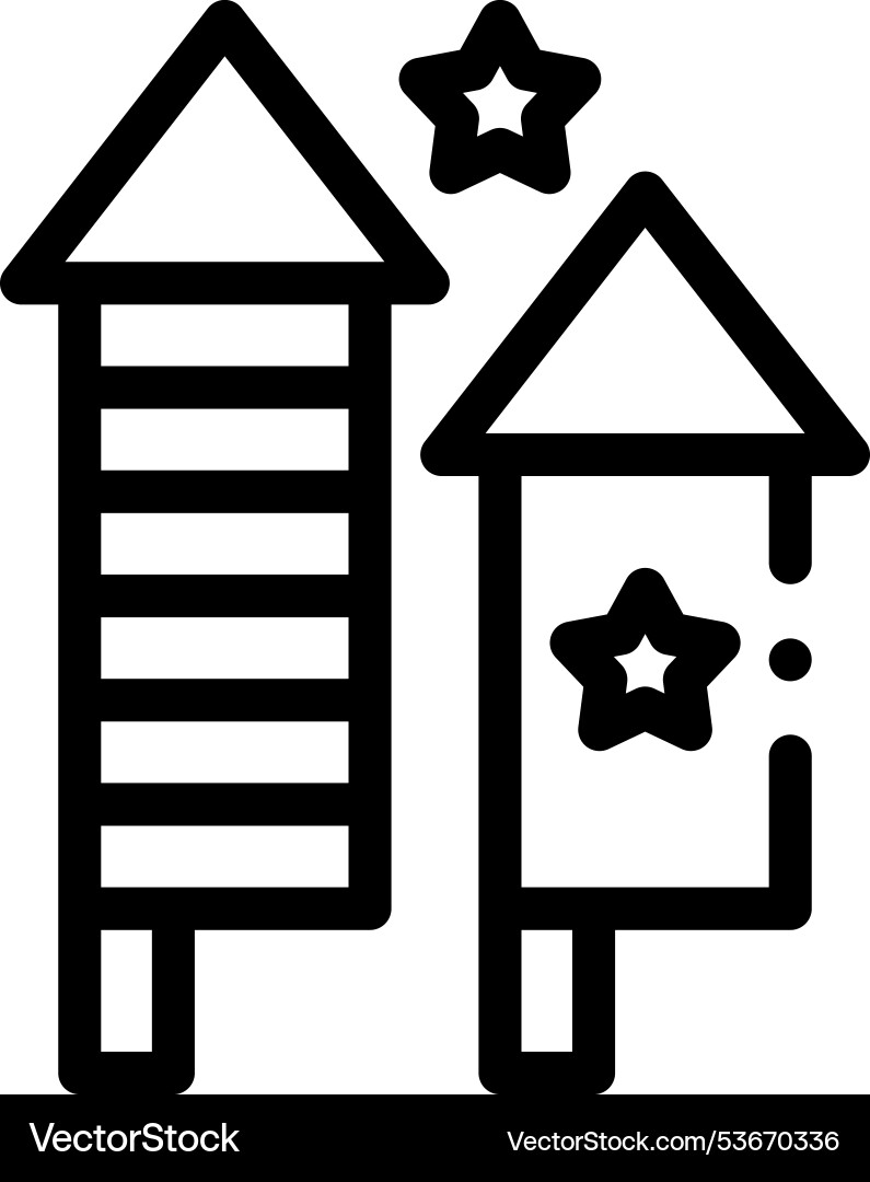 Fireworks icon thin linear style design isolated Fireworks icon thin linear style design isolated vector image