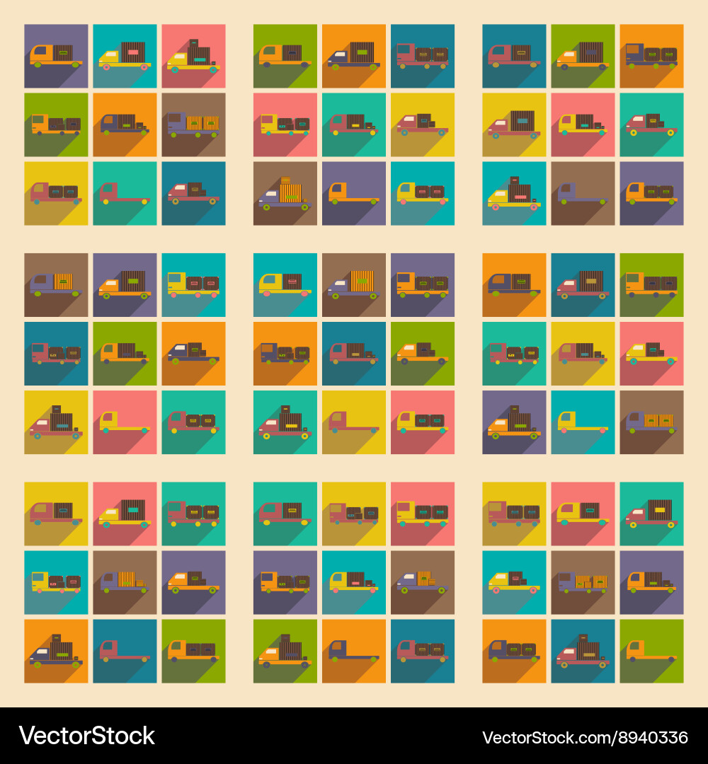 Flat with shadow concept and mobile application vector image