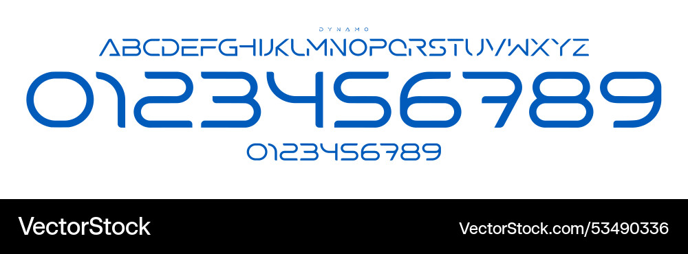 Futuristic rounded typeface with sleek lines Futuristic rounded typeface with sleek lines vector image