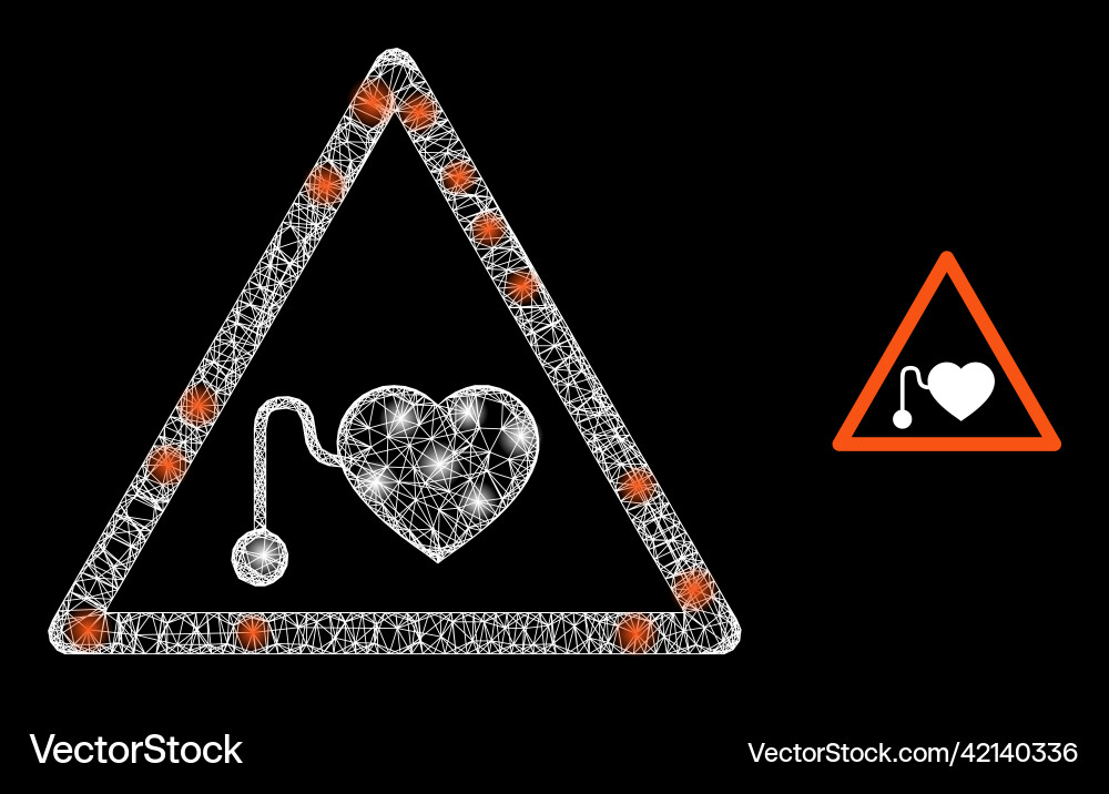 Glossy net pacemaker warning with bright light Glossy net pacemaker warning with bright light vector image