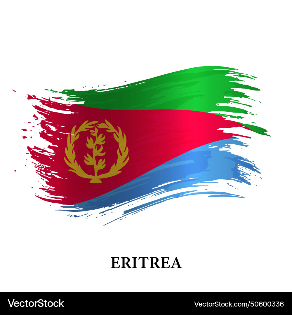 Grunge flag of eritrea brush stroke vector image