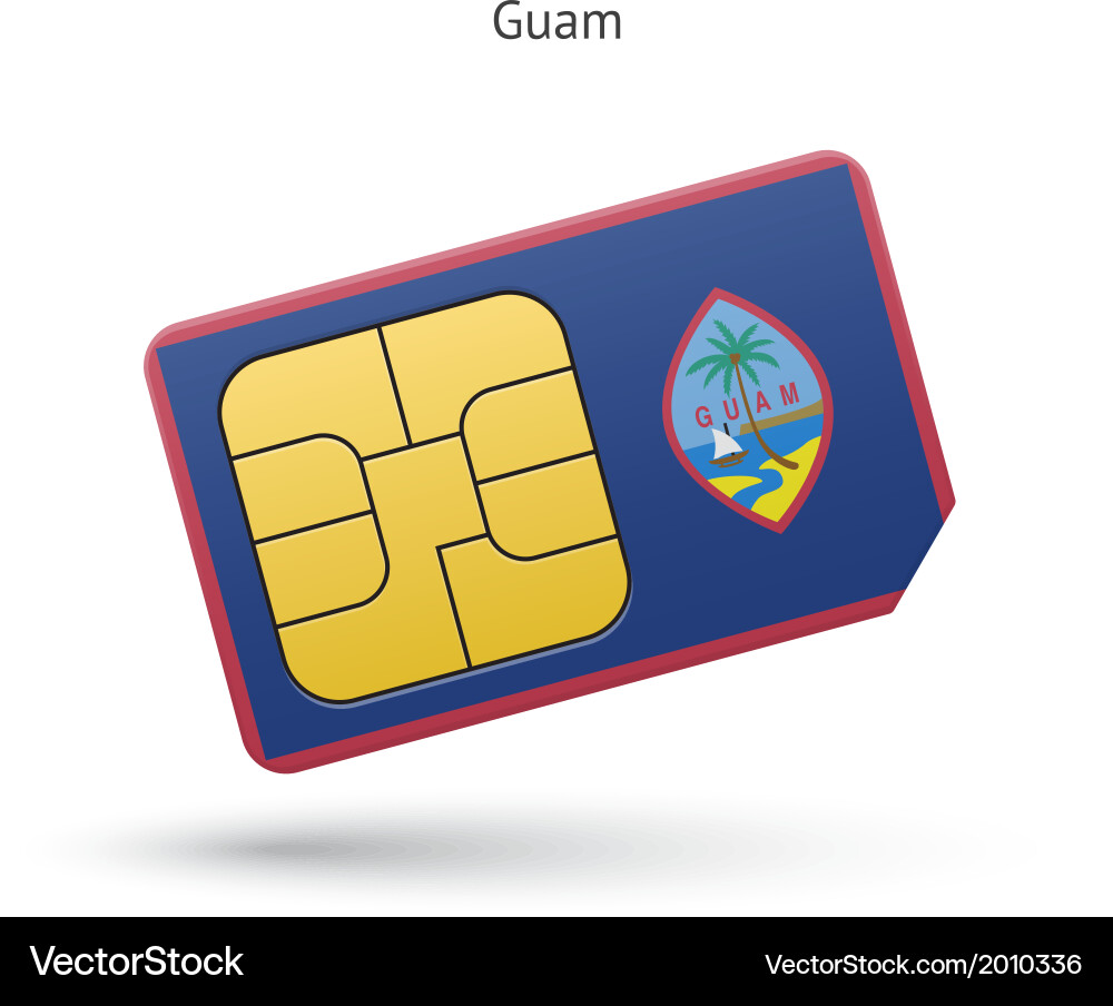 Guam SIM Card with Flag Vector Image