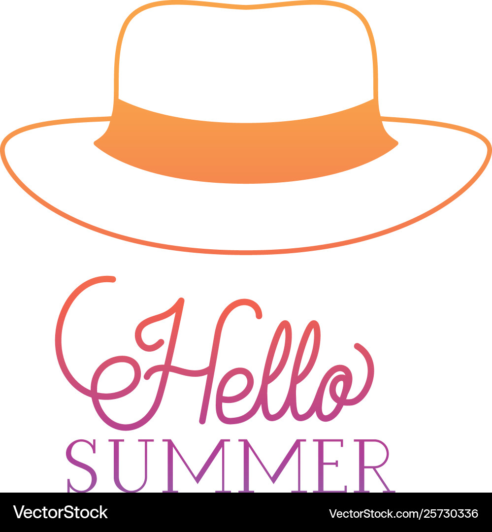 Hello summer label with colorful image Vector Image