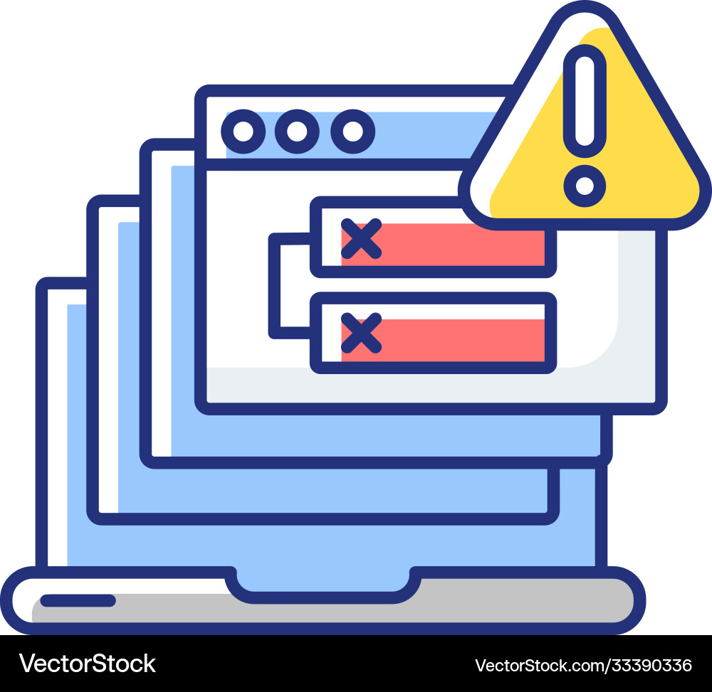 Internal server error rgb color icon Internal server error rgb color icon vector image