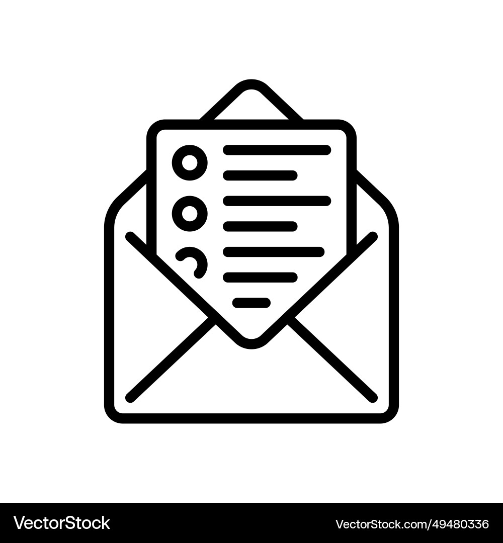 Line icon design of read or open email with list Line icon design of read or open email with list Vector Image