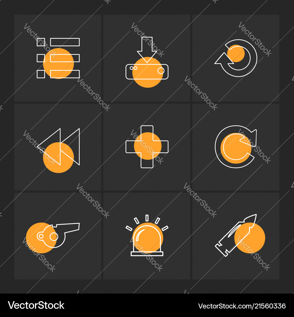 Menu download reste rewing add reset whistle Vector Image