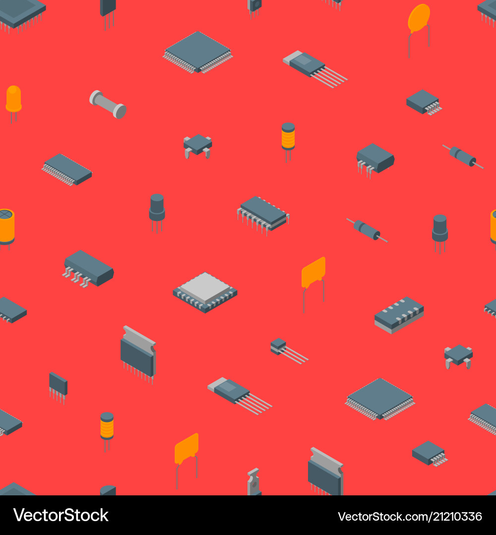 Microchip computer electronic componentsseamless Microchip computer electronic componentsseamless vector image