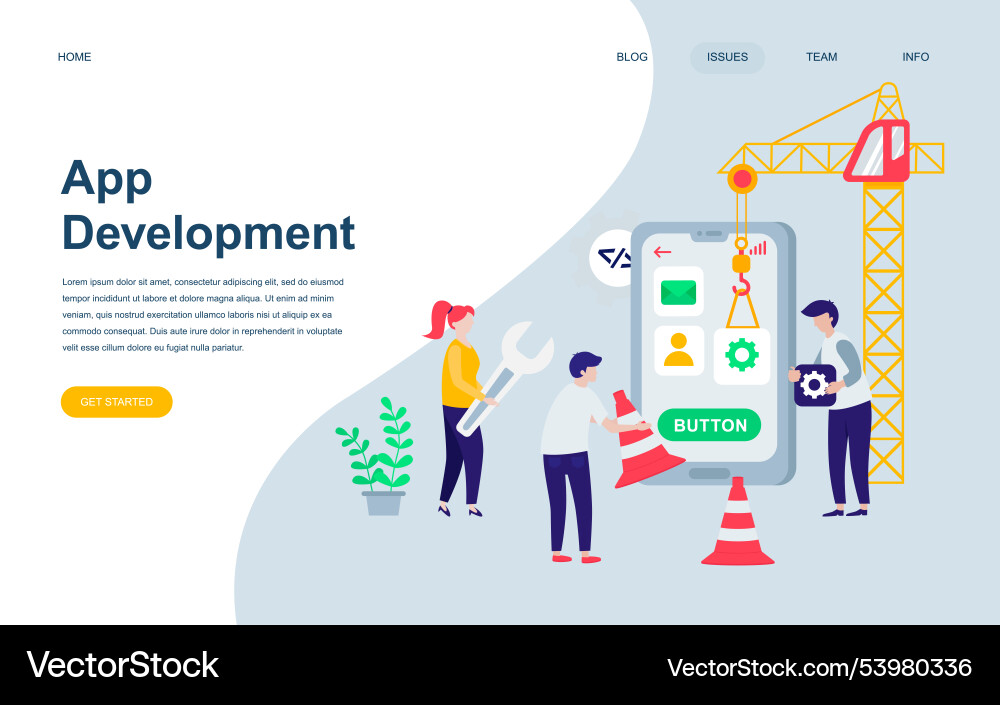 Modern flat web page design template of app Modern flat web page design template of app vector image