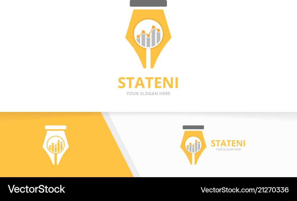 Pen and graph logo combination write Pen and graph logo combination write vector image
