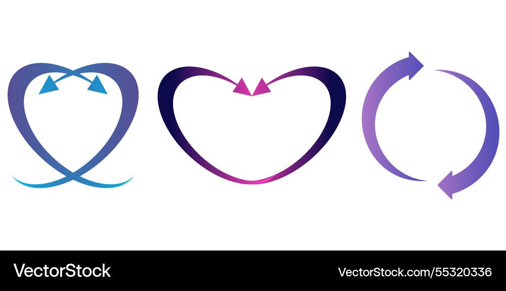 Rotation arrows icon reload set Rotation arrows icon reload set vector image