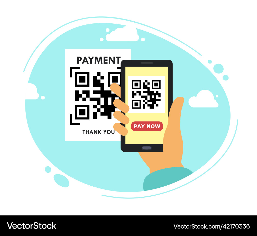 Scan the qr code with phone smartphone Scan the qr code with phone smartphone vector image