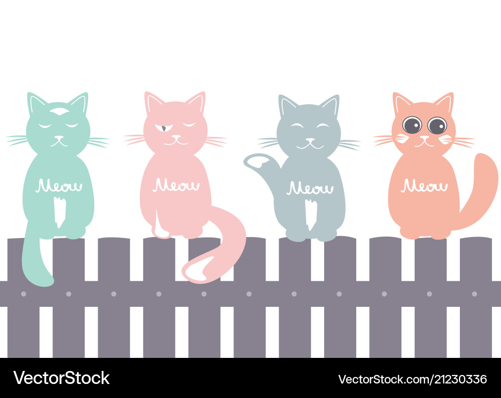 Seamless pattern background with cats on the fence Seamless pattern background with cats on the fence vector image