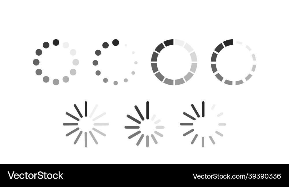 Set of loading icons for websites and applications vector image